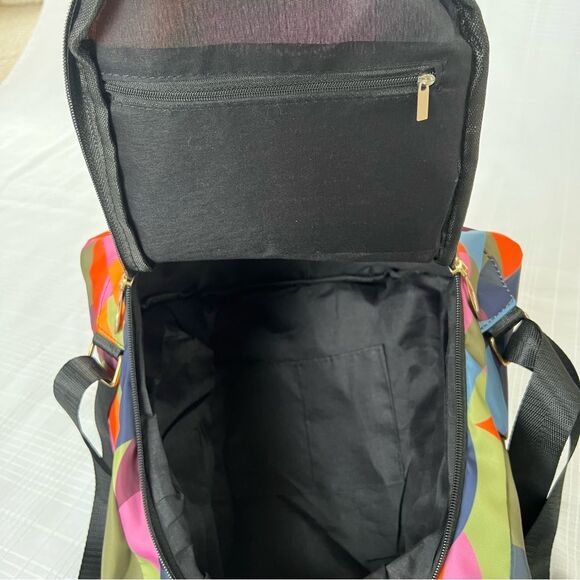 POABA Multifunction Oxford Cloth Shoulder Multicolor Abstract Circles Backpack - Picture 10 of 14